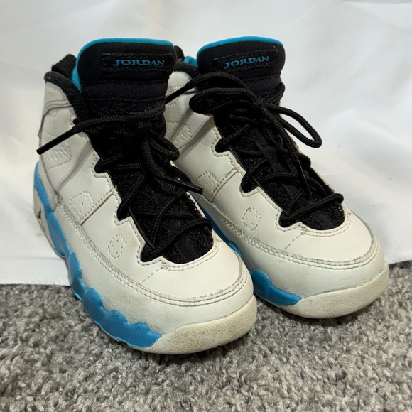 Jordan Other - Jordan 9 Retro Toddler Shoes Summit White-Black-Dark Powder Blue Size 9C